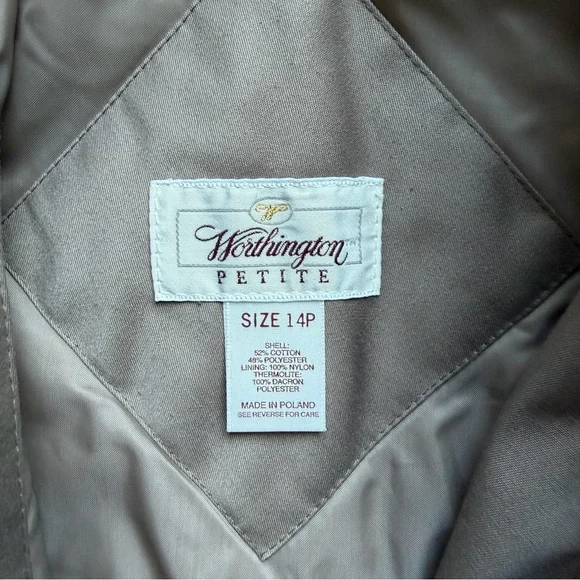 Vintage Worthington Petite Timeless Khaki Trench Coat - Picture 3 of 8